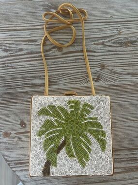 Tommy Bahama Beaded Palm Crossbody in Green and White
